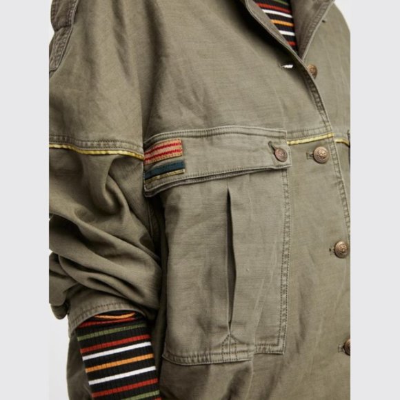 Free People Green Slouchy Military Jacket size XS - Picture 14 of 15